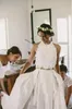 Boho Vestidos de Noiva 2017 Barato Halter Lace Tafetá Saia Duas Peças Boêmio Vestidos de Noiva Custom Made China EN9294