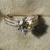 Kampanj 100 925 Sterling Silver Ring Luxury 8mm 3 karat 5A CZ Zirkon bröllopsringar för kvinnor simulerade diamantsmycken8509459