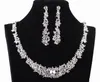 New Crystal Bridal Jewelry Set silver plated necklace diamond earrings Wedding jewelry sets for bride Bridesmaids women Bridal Acc2628875