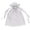 100pcs 5x7inch Bags de organza prateada Bolsa de embrulha de casamento Favor de festa de Natal 13 x 18cm Multi cores Red Pink Ivory 5031568