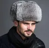 Großhandels-Qualitäts-Männer 100% echte Pelz-Winter-Hüte Lei Feng Hut mit Ohrenklappen im Freien warme Schneekappen russische Hut-Bomber-Kappe