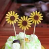 cake toppers sunflower paper cards banner for fruit Cupcake Wrapper Baking Cup tea birthday party wedding decoration baby shower