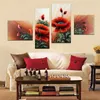 Decorativa Abstracto Pintado En Mano Pintura Al Oleo Sobre Lienzo de Alta Calidad de Pared Arte Paisajismo Blommor Decor 4pcs / Set