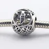 Vintage T Clear CZ 20 100% 925 Sterling Silver Beads Fit Pandora Charms Bransoletka Autentyczne DIY Moda Biżuteria