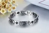Healing Stainless Steel with big magnetic stone magnet link chain Bracelet 12mm Healthy for body factory wholesale price