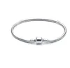 Atacado 16-21cm 925 Pulseira banhada de prata Cano de cadeia de cobra de 3 mm FIT BOIDAS EUROPEIAS PARA PANDORA BRACELE CHARM MOLHAS DE BALAGENS DE BALTEL DIY