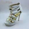 2016 Sapatos De Casamento De Noiva Salto Alto Fino Sandálias Das Mulheres Imagem Real Com Salto Alto Fino Custom Made Plus Size Coberto Voltar Zíper Sexy