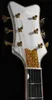 Rare Dream Guitar Gretch White Falcon Electric Guitar Gold Sparkle Body Binding Hollow Body Double F Hole Bigs Tremolo Bridge Gold3821630