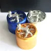 Koninklijk glas Rookaccessoires 4 onderdelen Kruidentabak Grinders DI 60MM Metalen Grinder mix kleur