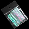 Holografik Parlak Lazer Nail Art Folyolar Kağıt Şeker Renkler Glitter Cam Tırnak Etiket Süslemeleri XB