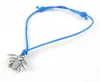 Heta! 100st Antik Silver Zink Alloy Bee Charms Wax Rope Justerbara Armband