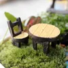 Vintage Table Chair Arts and Crafts Fairy Garden Decoration Terrarium Mini Figurines Miniatures Resin Craft Home Decor