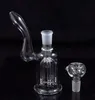 6 inches New glass mini bong bubbler smoking water pipe with 5 arms tree perc oil dab rig joint 19MM green, blue, clear