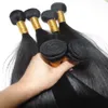 Naturfärg Hårvävning 2st / Parti 100% Indiskt Double Drawn Virgin Human Hair Bone Straight