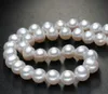 Wunderschöne 9-10mm weiße natürliche Perlenkette 18 Zoll 925 Silber Verschluss
