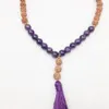 ST0241 2016 Nowy Amethyst 108 Mala Koraliki Naszyjnik Tassel Duchowy Rudraksha Naszyjnik Fine Naszyjniki Biżuteria