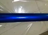 Enveloppe de voiture en vinyle bleu métallisé brillant avec bulle d'air brillant métallique bleu foncé film d'enveloppe de véhicule complet taille: 1.52*20 M/rouleau