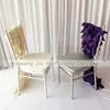 35cm * 200 cm 3D Taffeta Chiavari Chair Sash 20 stks veel gratis verzending (paarse wafer crème blad vorm) 2 stijl kan kiezen