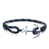 tom hope bracelet 4 size Handmade Southern Green thread rope chains stainless steel anchor charms bangle with box and TH117613276