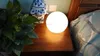 Lampada da tavolo moderna a LED con sfera rotonda a globo illuminazione smerigliata bianco latte paralume da scrivania lampada da comodino con diffusore in vetro con sfera in vetro