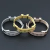 Colorfast عالية الجودة للمجوهرات Titanium Mesh Bracelet الموضة الشهيرة العلامة التجارية القابلة للتعديل معصم المعصم نساء H bangle Joyas Bijoux H-2016 هدية