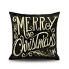 Wesołych Christmas Pillow Case 45 * 45 CM Lniana Q Styl Santa Claus Poduszki Christmas Gift Throw Pillow Cases