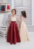 Robes De Filles De Fleur Vintage 2016 Jolie Robe De Communion Belle Dentelle Applique Bijou 3/4 À Manches Longues Une Ligne Satin Filles Pageant Robes