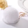 High quality Small gift make - up mirror new hair ball mirror key ring car bag ornaments pendant KR364 Keychains mix order 20 pieces a lot