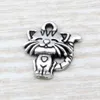 MIC 100pcs Ancient silver zinc alloy Single-sided cute cat Charm Pendants 18x 19mm DIY Jewelry A-110