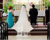 Горячая сочетание дешевые белые собор из слоновой кости вуаль 2T для свадебных платьев свадебные части с гречком
