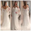Simple Style White Beach Wedding Dresses 2017 Cheap A Line Tulle Long Garden Spring Summer Lace Appliques Spaghetti Backless Bridal Gown