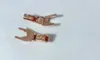 40pcs high quality Red Copper Speaker Cable Spade Terminal Plug connector