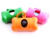 8,3 * 4cm Hundpoop Bag Set med 1 rullväska 1Bone Case Dispenser Dog Cat Spills Bags Pet Supplies Gratis frakt