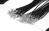 Svart vax läder orm halsband 45cm 60cm sladd sträng rep tråd extender kedja med hummer lås diy mode smycken komponent i bulk