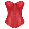 Faux läder strapless corset röd kropp lyft shaper sexig underkläder spets upp tillbaka 8216