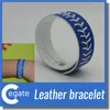 Pulseira de couro ou Softball esporte pulseira com costura vermelha e fecho de pressão pulseira de jóias de esportes