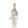 silver music notes charm