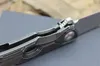 High End Ball Bear Flipper Kniv D2 Satin Blade Black Stone Washed TC4 Titan Handtag EDC Pocket Knives Xmas Present