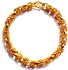 Wholesale - free shipping real fine HEAVY 44G HYPOTENUSE NUGGET BRACELET 24KT YELLOW GOLD HGE 230mm MENS