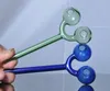 Tubos De Queimadores De Óleo De Vidro barato Por Atacado Tubos De Água De Vidro Curvo Hookahs Bong Tubos de Água para Fumar Frete Grátis