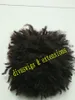 Mänskligt hår Afro Puff Ponytail Drawstring Afro Kinky Curly Panytail Hair Extension African American Hair PIECES med clips (1B Svart)