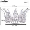 Kraliçe Pageant Taç Tiaras Saç Aksesuarları Prenses Kraliyet Taç Güzel El Yapımı Elmas Abartılı Büyük Taç Sınırlı Sürüm 8879825