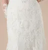 Abiti da sposa modesti con scollo a V a sirena in pizzo vintage con maniche lunghe con scollo a V e bottoni sul retro Abiti da sposa LDS country Abito da sposa formale