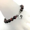 SN1190 Fashion Men's Ohm Armband Natural Red Tiger Eye Armband Vintage Design Yogi Balance Armband Whole283k