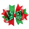 New Style Christmas Pattern Hair Bows With Clips For Girl Kids Boutique Hair Bow With Alligator Clip