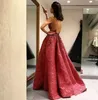 진한 빨간색 레이스 아플리케이션 저녁 공식적인 드레스 2020 새로운 고품질 백리스 댄스 파티 가운 연예인 드레스 410