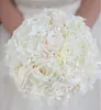 Jane Vini High Quality Bridal Bouquet with Pearls Ivory Champagne Roses人工結婚式の花