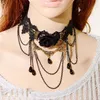 Collier Chic en dentelle noire pour femmes, collier détachable avec fleurs, pour fête de mariage, bal, # R671