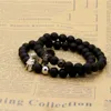 Mens Jewelry Bracelet 8mm A Grade Matte Agate Stone New Roman Warrior Helmet Micro Paved CZ Beads Spartan Bracelets293S