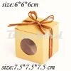 Vente en gros - Nouveau style carré simple boîte à cupcake Kraft simple boîtes à gâteaux boîte-cadeau pour la fête grande et petite taille 12pcs